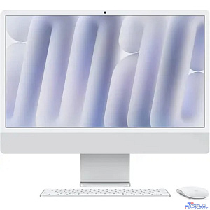 Apple iMac 24-inch 2024 [MCR24ZP/A] (КЛАВ.РУС.ГРАВ.) Silver 24" Retina 4.5K {(4880x2520) M4 10C CPU 10C GPU/24GB/512GB SSD/Ethernet(RJ45)/рекоменд.переход.1979059/1991284}