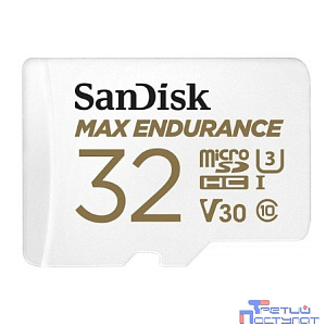 Micro SecureDigital 32GB SanDisk Class 10 UHS-I U3 V30 Max Endurance Video Monitoring (SD адаптер)