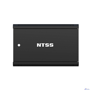 NTSS Шкаф настенный телекоммуникационный NTSS W 9U 600х450х500мм, 2 профиля 19, дверь сплошная металл, боковые стенки съемные, разобранный, черный RAL 9005 NTSS-W9U6045FD-BL
