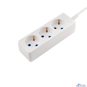 PROconnect (11-7209) Удлинитель 3 гнезда, 3м, 3х0,75мм?, с/з, белый