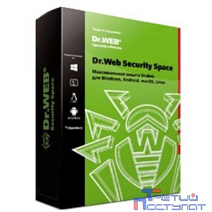 BHW-B-12M-2-A3(A2) Dr. Web Security Space, картонная упаковка, на 12 месяцев,  на 2 ПК (350931, 352409)