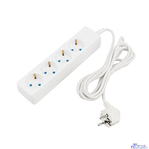 PROconnect (11-7219) Удлинитель 4 гнезда, 3м, 3х0,75мм?, с/з, белый