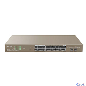 TENDA TEG1126P-24-410W Коммутатор в стойку 24-Ports 10/100/1000 Base-T + 2-Ports 1000 Base-X SFP 16-Ports PoE(PoE бюджет 370W)