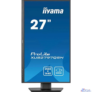 LCD IIYAMA 27" XUB2797QSN-B2 черный {IPS 2560x1440 100Hz 1ms 300cd HDMI DisplayPort(in+out) USB3.2 USB-C3.2(65W) USB-C3.2(15W) RJ-45 2x2W HAS Pivot}