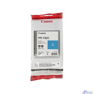 Canon PFI-102C 0896B001 Картридж для Canon imagePROGRAF iPF605, iPF610., iPF650, iPF655, iPF710, iPF750, iPF755, LP17, iPF510, Голубой, 130 мл.