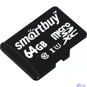 Micro SecureDigital 64Gb Smartbuy Class 10 UHS-1 (без адаптера) (SB64GBSDCL10-00)