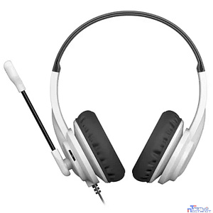 Наушники с микрофоном A4Tech HU-10 черный/белый 2м накладные USB оголовье (HU-10/USB/BLACK+WHITE)