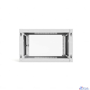 NTSS Шкаф настенный телекоммуникационный NTSS WS 6U 600х600х370мм, 2 профиля 19, дверь сплошная металл, боковые стенки съемные, разобранный, серый RAL 7035 NTSS-WSP6U6060FD