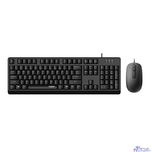 Клавиатура + мышь Rapoo X130PRO клав:черный мышь:черный, 1.5м, доп. защита от влаги