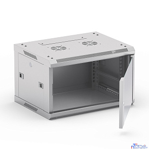 NEOMAX Шкаф телекоммуникационный   настенный 9U (600х350), стеклянная дверь, замок (3шт) на ключе, разборный, цвет серый (1 коробка)[NCB-WM9U-6035GK3-100-GY]