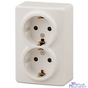 Эра Б0020692 11-2205-02 Розетка 2 х 2P+E Schuko, 16АХ-250В, ОУ, Эра Эксперт, сл.кость