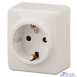Эра Б0020689 11-2204-02 Розетка 2P+E Schuko со шторками, 16АХ-250В, ОУ, Эра Эксперт, сл.кость