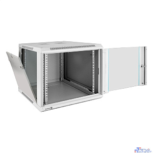 Exegate EX298602RUS Шкаф телекоммуникационный 19" настенный 9U ExeGate EC-WM-9U.600.G.GREY (19”, 9U, 600x600x500mm (ШхГхВ), передняя дверь закаленное стекло, съемные боковые панели, пыле- и влагозащит