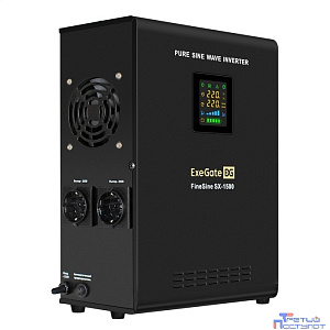 Exegate EX295998RUS ИБП (инвертор, синус, для котла) настенный ExeGate FineSine SX-1500.LCD.AVR.2SH <1500VA/1050W, чистая синусоида, цветной LCD-дисплей, AVR, 2*Schuko, линейно-интерактивный, внешняя