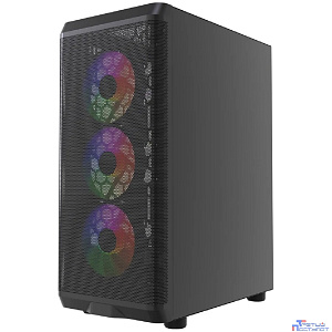 Powercase Mistral EA22, Tempered Glass, 4x 120mm FRGB Fan, чёрный, ATX  (CMAEA22-L4)