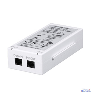 DAHUA DH-PFT1200 Инжектор Hi-PoE, порты 1 RJ45 10/100/1000Мбит/с, 1 RJ45 10/100/1000Мбит/с (PoE/PoE+/Hi-PoE), мощность PoE до 60Вт, питание 100~240В(AC), рабочая температура: -30°С~+65°С