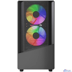 Powercase Корпус Mistral Micro A15B, Tempered Glass, 3x120mm FRGB fan, чёрный, mATX  (CMMA15B-L3)