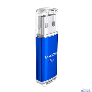 Maxvi USB Drive 16GBMP blue, монолит с колпачком, металл + ABS пластик, USB 2.0 FD16GBUSB20C10MP