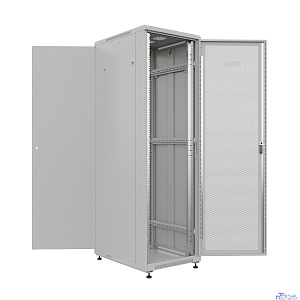 NTSS Шкаф напольный универсальный серверный NTSS R 42U 600х800мм, 4 профиля 19, двери перфорированная и сплошная металл, боковые стенки съемные, регулируемые опоры, разобранный, серый RAL 7035 NTSS-R4
