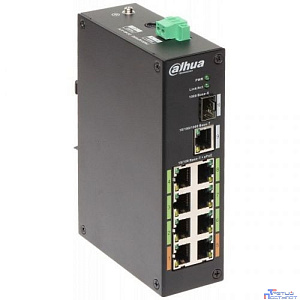 DAHUA DH-LR2110-8ET-120 8-портовый неуправляемый коммутатор с ePoE, уличное исполнение, 8xRJ45 1Gb ePoE, 1xRJ45 1Gb + 1xSFP 1Gb uplink, суммарно 120Вт, коммутация 8.8 Гбит/с, MAC-таблица 8К