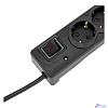 Kranz (13-4702) Фильтр сетевой 5 гнезд, 3м, 3х1,5мм?, с автовыкл, 2 USB, черный
