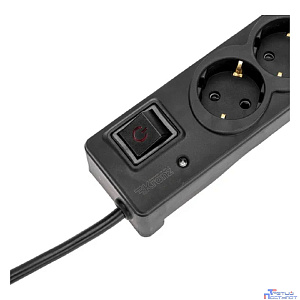 Kranz (13-4702) Фильтр сетевой 5 гнезд, 3м, 3х1,5мм?, с автовыкл, 2 USB, черный