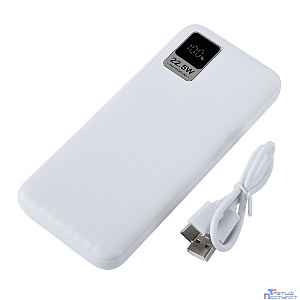 Perfeo Powerbank WATERFALL 10000 mAh/LED дисплей/PD + QC 3.0/Type-C/2 USB/Выход: 5A, max 22.5WWhite (PF_E1468)