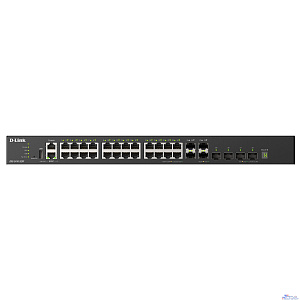 D-Link DXS-3410-32XY/A1A Управляемый L3 стекируемый коммутатор с 24 портами 10GBase-T, 4 портами 10GBase-X SFP+ и 4 портами 25GBase-X SFP28