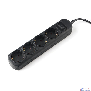 PowerCube Удлинитель (PC-1B-7M) 7.0м, 4 розетки, 10А, без выключателя, черный графит