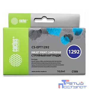 Cactus EPT1292 Картриджи  для  Epson Stylus Office B42/BX305/BX305F/BX320/BX525/BX625/SX420/SX425/SX525/SX620, голубой