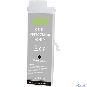 Картридж перезаправляемый струйный Cactus CS-R-PFI107MBK-CHIP черный матовый (260мл) для Canon imageProGRAF iPF670/680/685/770/780/785 с чипом