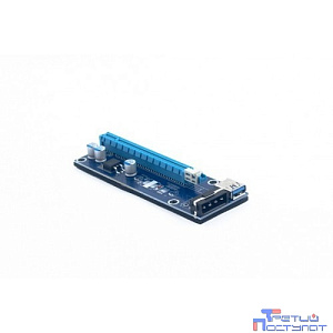 KS-is KS-346 Адаптер удлинитель райзер PCle 1x в 16х с питанием Molex