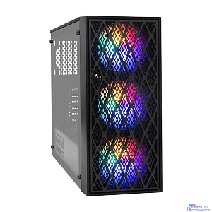 Exegate EX296075RUS Корпус Miditower ExeGate EVO-8243-EVO800 (ATX, БП EVO800RGB с вент. 12 см, 2*USB+1*USB3.0, черный, 3 вент. с RGB подсветкой, боковая панель - закаленное стекло)