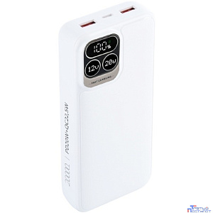 Perfeo Powerbank Atomic Age 20000 mAh/LED дисплей/PD + QC 3.0/Type-C/2 USB/Выход: 5A, max 22.5WWhite (PF_E1475)