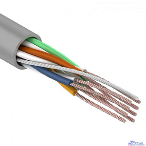 Rexant (01-0044) Кабель витая пара U/UTP, CAT 5e, PVC, 4PR, 24AWG, INDOOR, STRANDED, серый, 305м