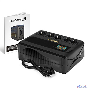 Exegate EX298095RUS ИБП ExeGate NEO Smart BU-1000.LCD.AVR.5SH.RJ.USB <1000VA/500W, цветной LCD-дисплей, AVR, 5*Schuko, RJ45/11, USB, Black>