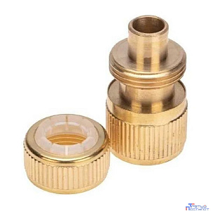 Rexant (62-0279) Коннектор для шланга латунный, быстросъемный, 1/2", с аквастопом Четыре Сезона