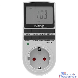Energenie Таймер электрический EG-SST-01 (LCD-дисплей 2,3?), белый