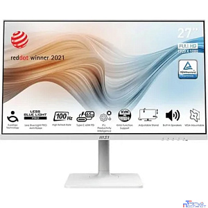 MSI Modern 27" MD272XPW {IPS 1920x1080 100Hz 1ms 1000:1 300cd 178/178 HDMI1.4 DisplayPort1.2 USB-C 2xUSB Speaker HAS Pivot White(white cable)}