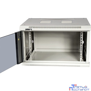 Lanmaster TWT-CBWPG-9U-6X6-GY Шкаф настенный серии Pro, 9U 600x600, стеклянная дверь