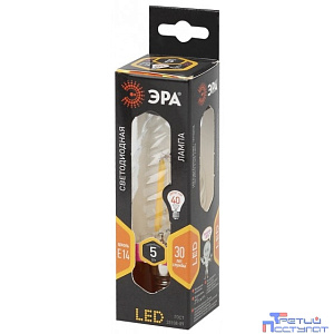 ЭРА Б0027935 Лампочка светодиодная F-LED BTW-5W-827-E14 Е14 / E14 5Вт филамент свеча витая матовая теплый белый свет