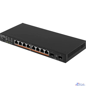 Коммутатор/ Multigigabit Smart L3 Lite switch Zyxel NebulaFlex XMG1915-10EP, 8xRJ-45: 1/2.5G PoE++, 2xSFP+, silent (no fan), PoE budget 130 W