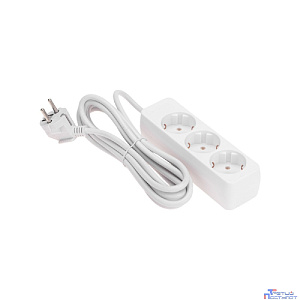 PROconnect (13-4209) Удлинитель 3 гнезда, 3м, 3х0,75мм?, с/з, белый