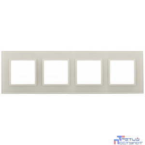 Эра Б0034525 14-5104-02 Рамка на 4 поста, стекло, Эра Elegance, сл.кость+сл.к
