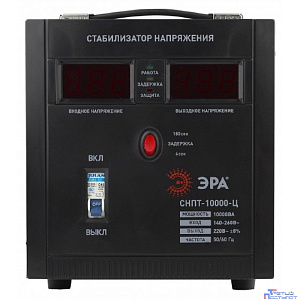 ЭРА Б0020164 СНПТ-10000-Ц Стабилизатор напряжения переносной, ц.д., 140-260В/220/В, 10000ВА