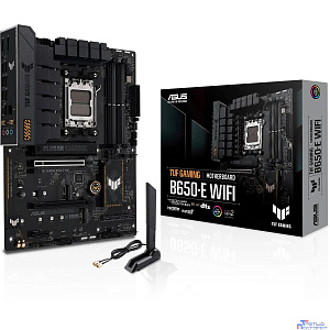 ASUS TUF GAMING B650-E WIFI (Socket AM5, ATX, 4xDDR5(192GB), DP/HDMI, 2xPCIe 4.0x16/1xPCIe 4.0, 1xLAN (2.5GbE), Wi-Fi, BT, 4xSATA 6Gb/s, 3xM.2, 1xType-C, 4xUSB 3.2, 3xUSB 2.0)