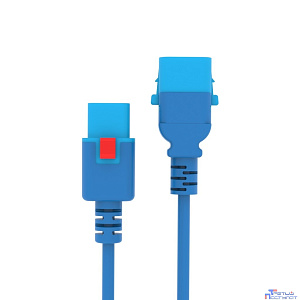 Кабель питания Filum FL-PC-C13F/C14F-C1-0.5-BL 3x1.0 С13 - C14 с фиксацией, 220/250В, 10А, синий, 0.5м (1111323)
