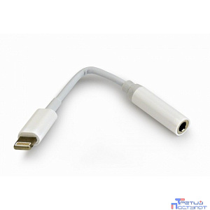 Кабель-переходник USB Cablexpert Lightning/Jack3.5F, для передачи аудиосигнала, белый, пакет (CCA-LM3.5F-01-W)