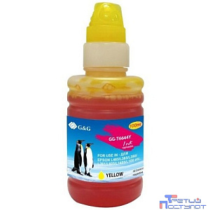 Чернила G&G GG-T6644Y желтый100мл для Epson L100, L110, L120, L130, L132, L210, L222