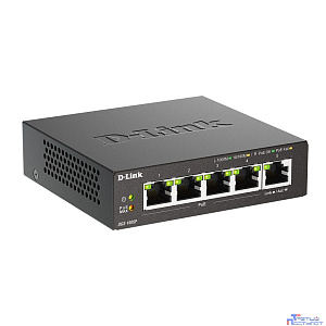D-Link DGS-1005P/B3A Неуправляемый коммутатор с 5 портами 10/100/1000Base-T (4 порта PoE 802.3af/at, PoE-бюджет 60 Вт)